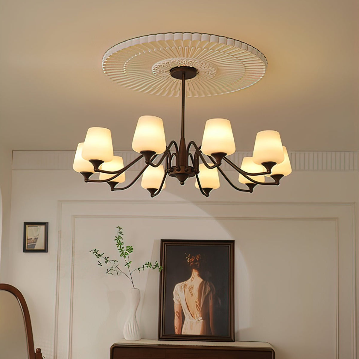 Velelaria Chandelier Frosted Glass Shades