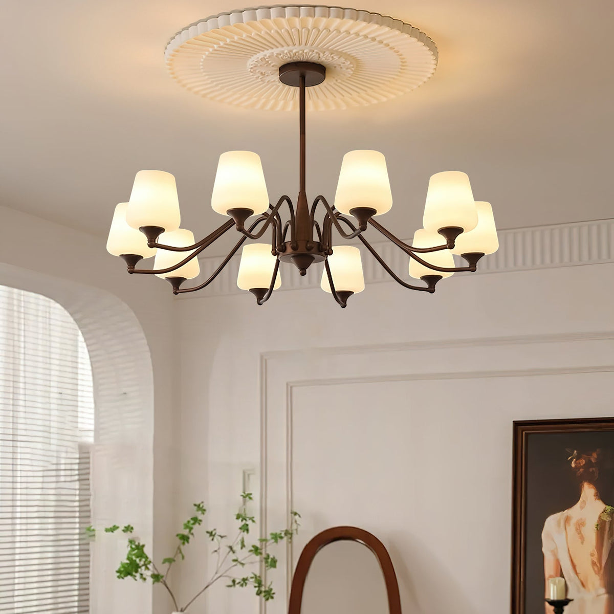 Velelaria Chandelier Frosted Glass Shades