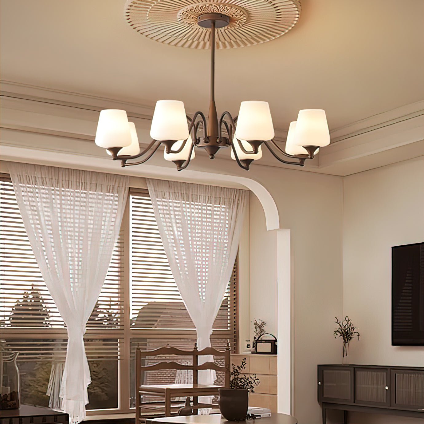 Velelaria Chandelier Frosted Glass Shades