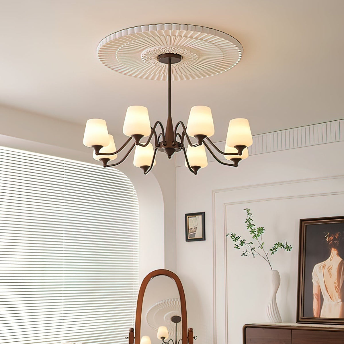 Velelaria Chandelier Frosted Glass Shades