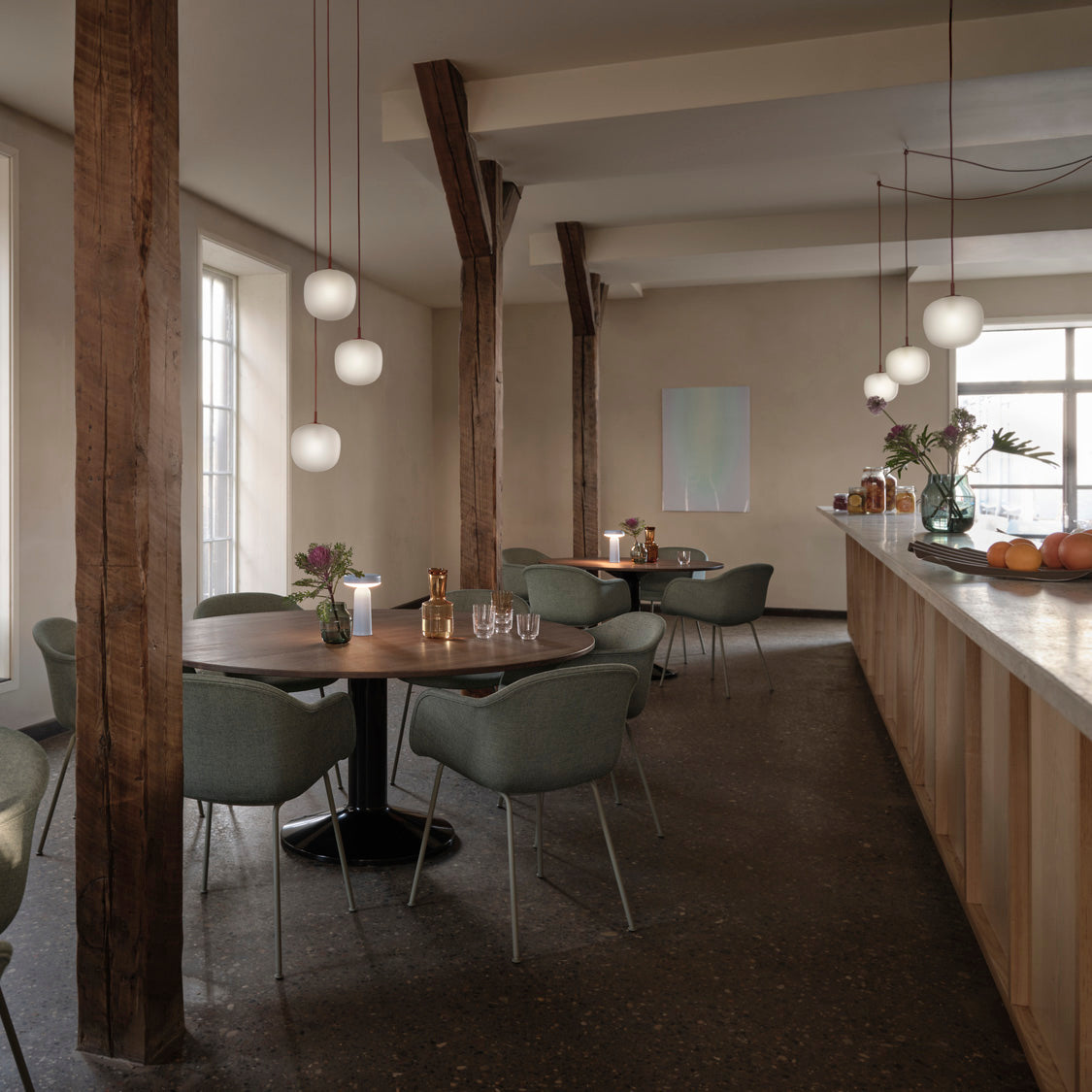 Etienne Pendant Lamp Semi-transparent Glass