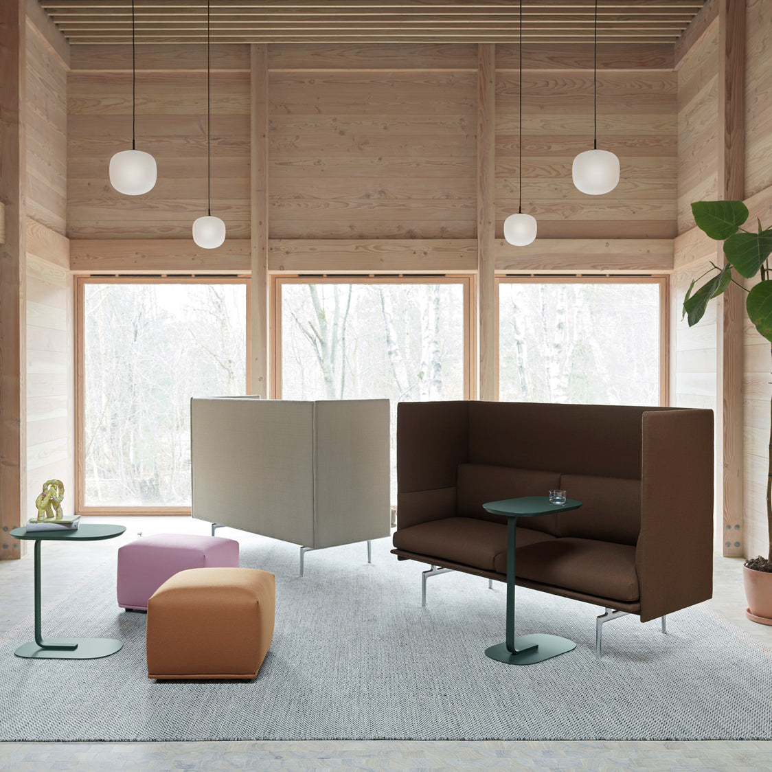 Etienne Pendant Lamp Semi-transparent Glass