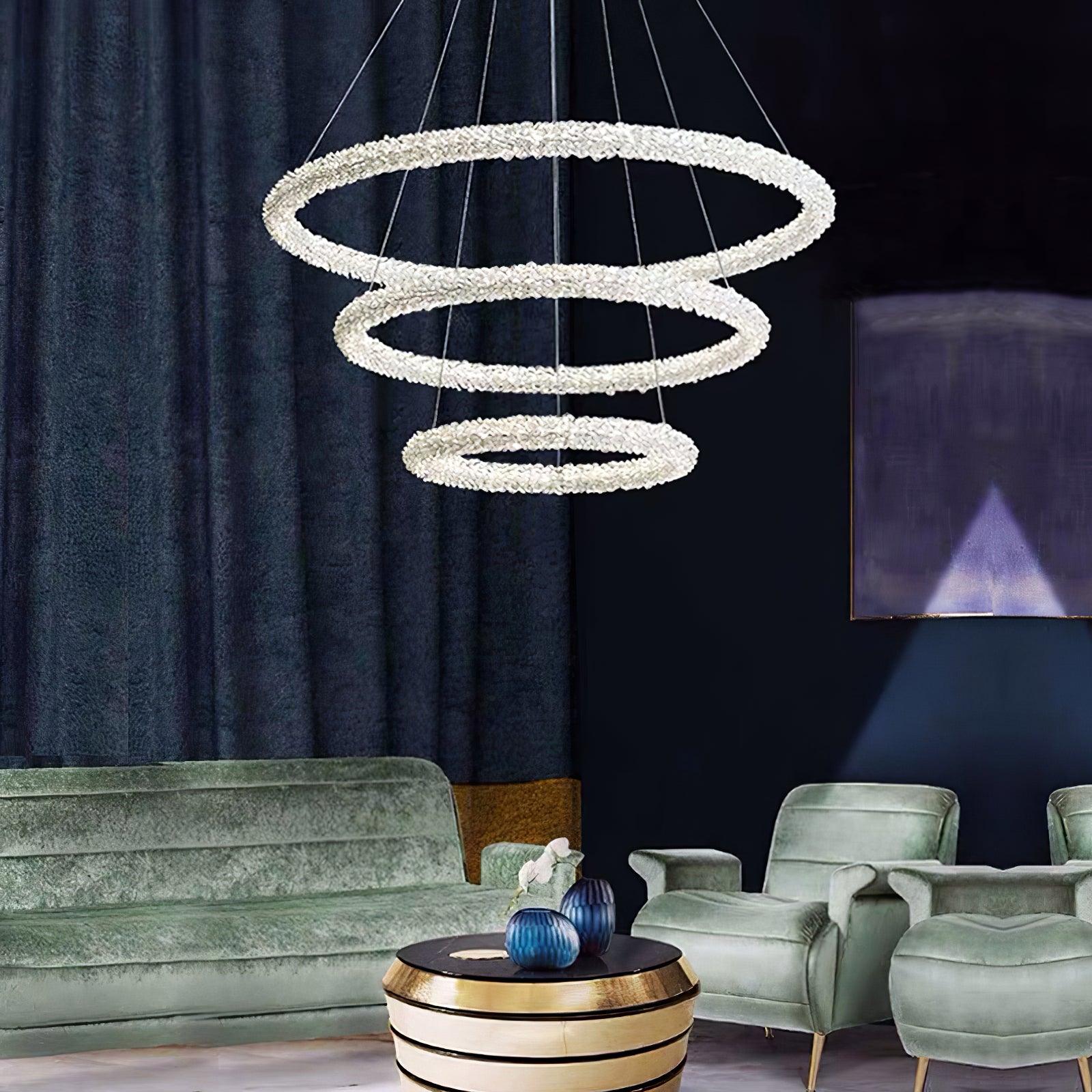 Lustra Chandelier Ring Crystal LED - Neutral Decor