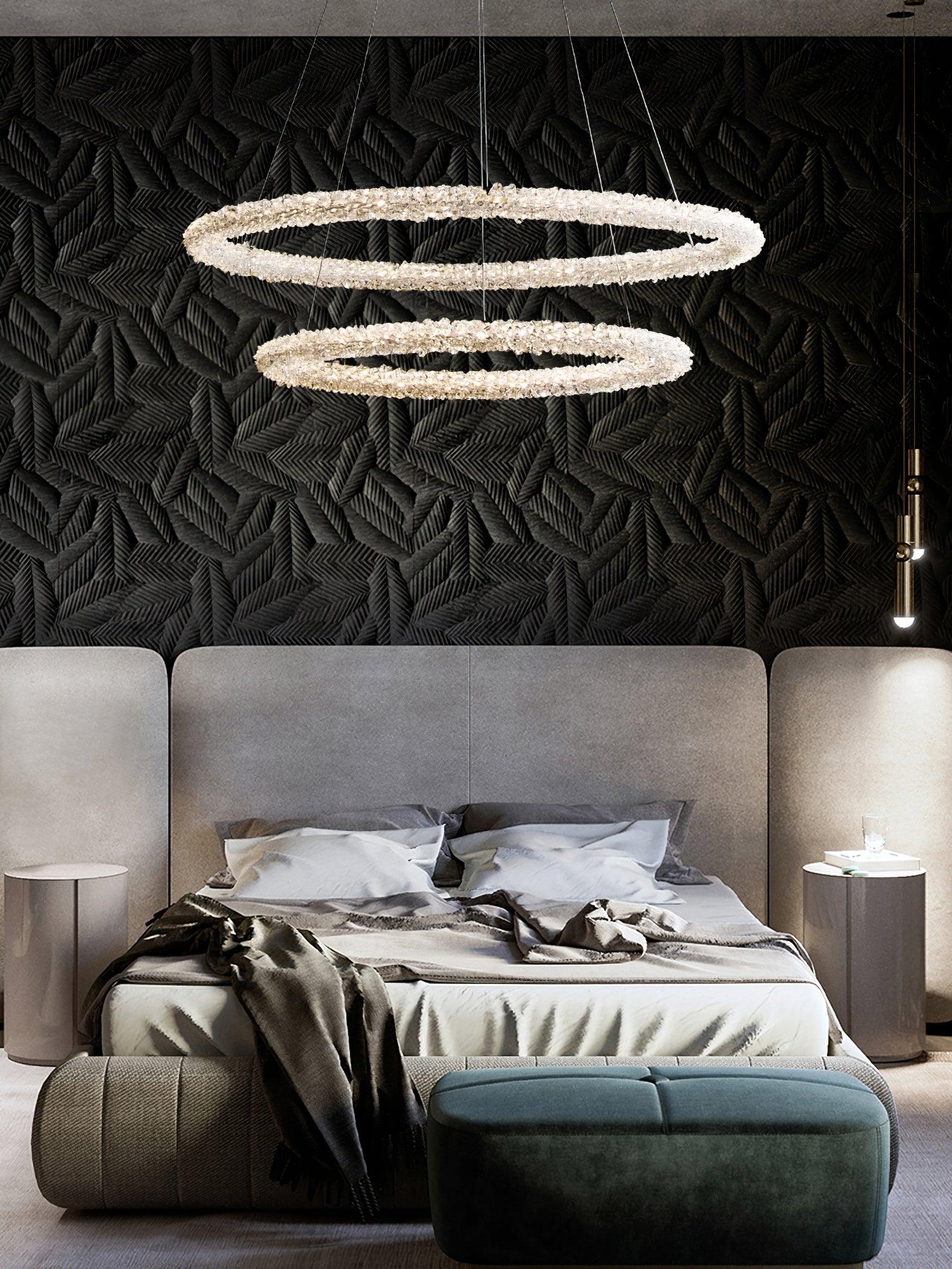 Lustra Chandelier Ring Crystal LED - Neutral Decor