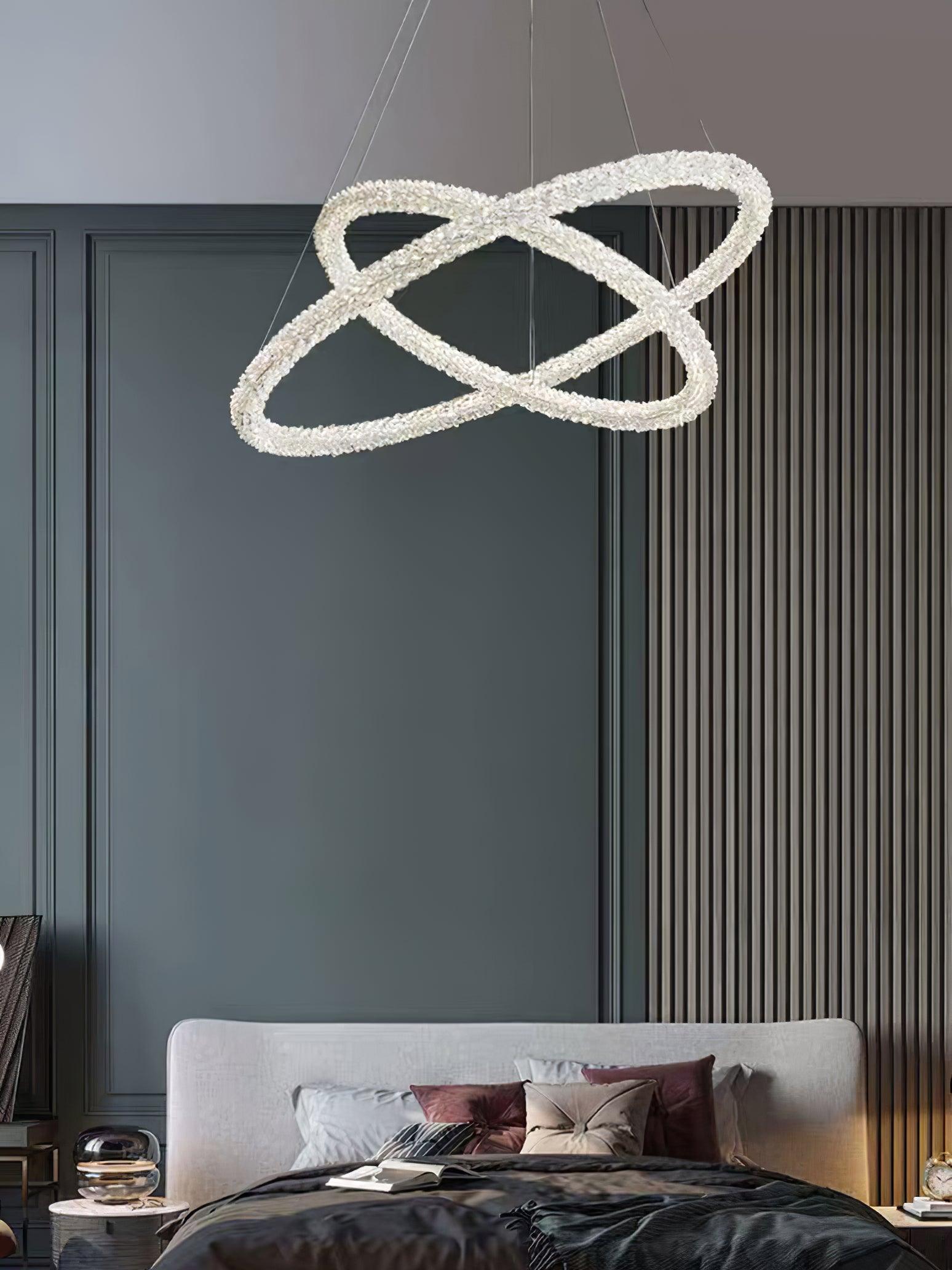 Lustra Chandelier Ring Crystal LED - Neutral Decor