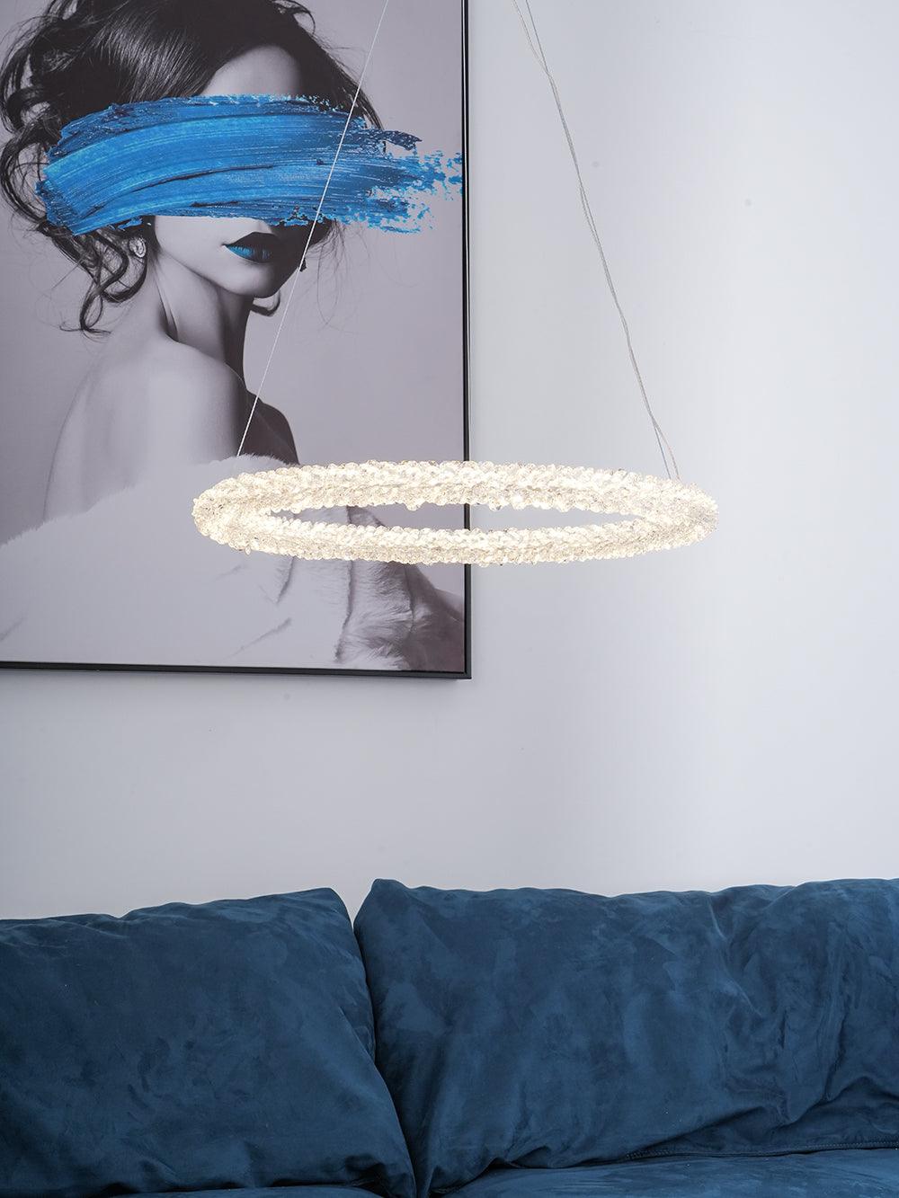 Lustra Chandelier Ring Crystal LED - Neutral Decor