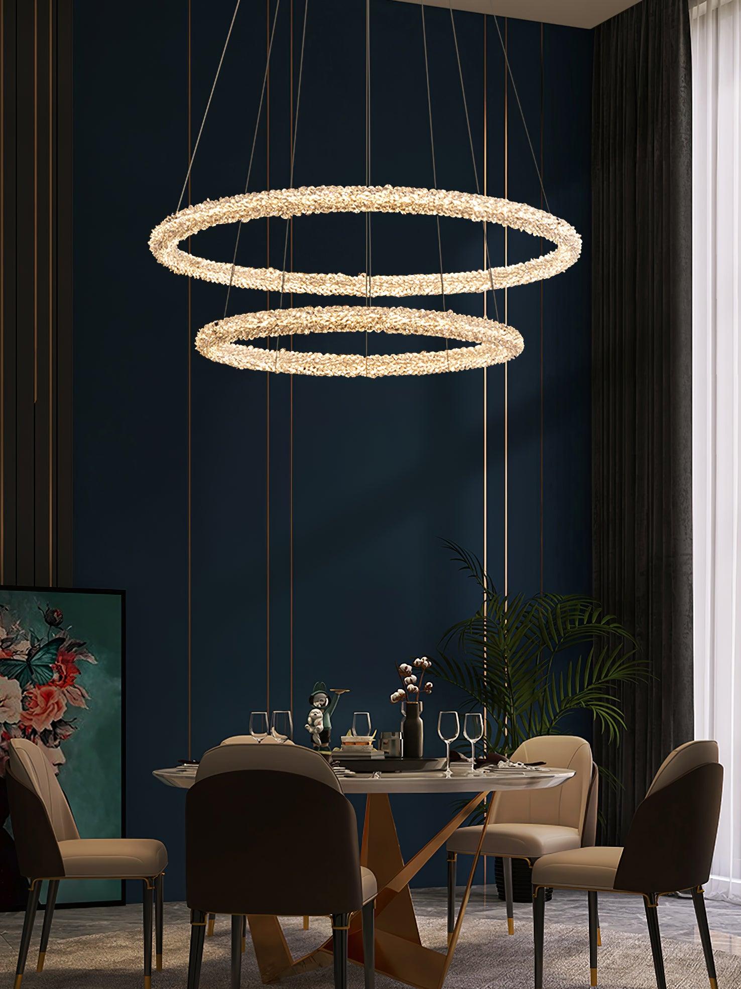 Lustra Chandelier Ring Crystal LED - Neutral Decor