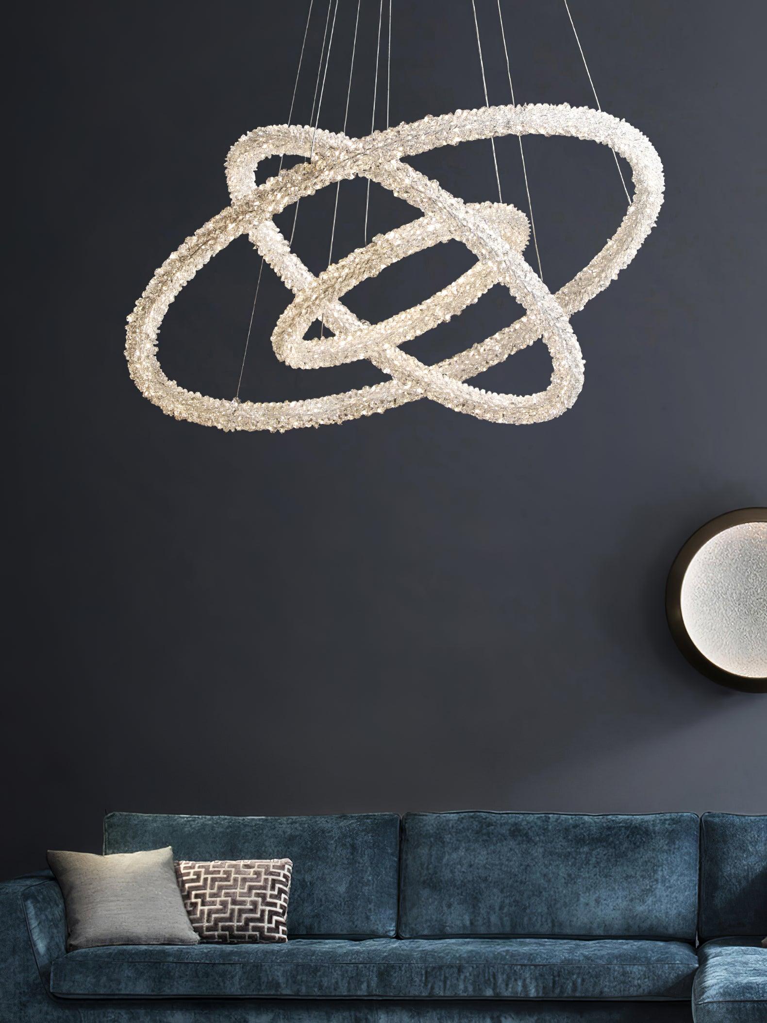 Lustra Chandelier Ring Crystal LED - Neutral Decor