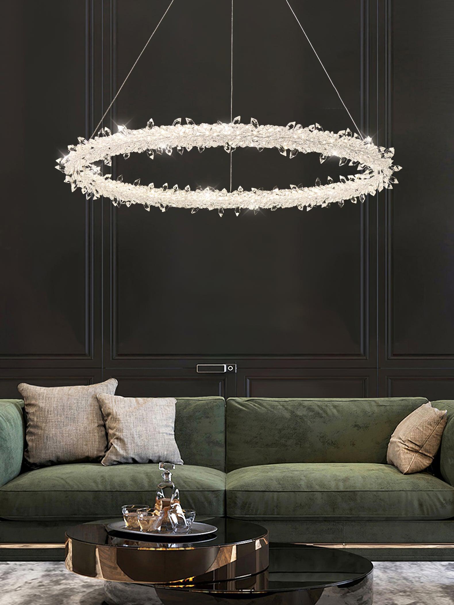 Lustra Chandelier Ring Crystal LED - Neutral Decor