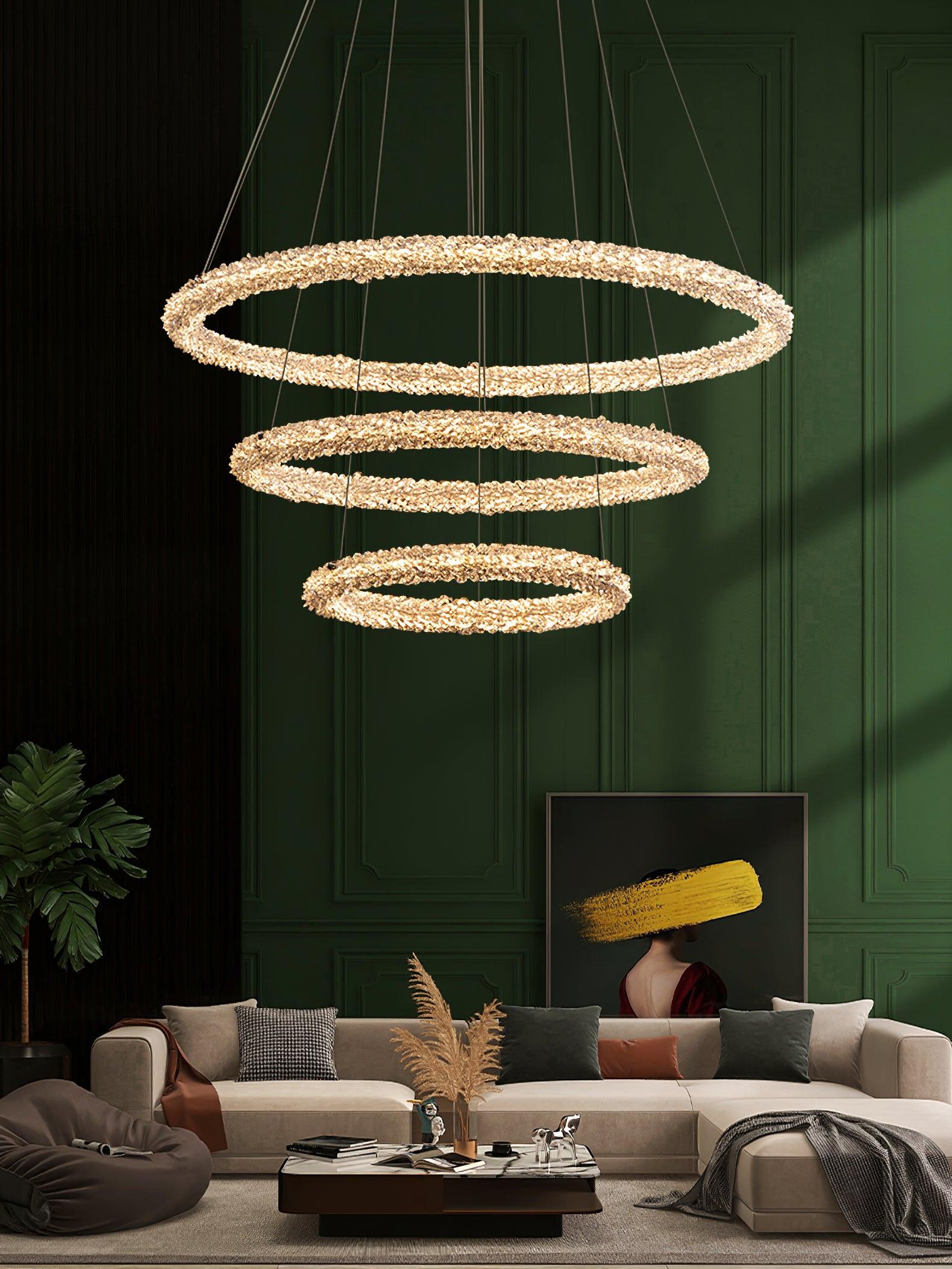 Lustra Chandelier Ring Crystal LED - Neutral Decor