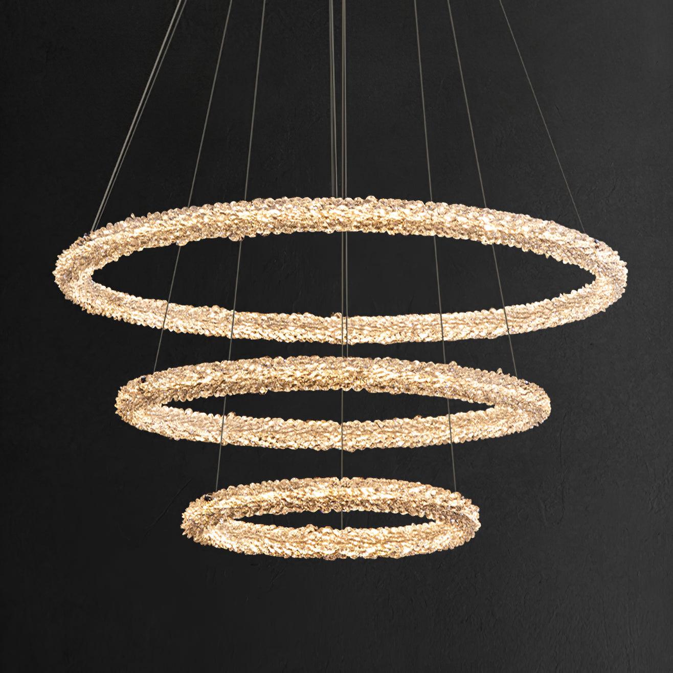 Lustra Chandelier Ring Crystal LED - Neutral Decor