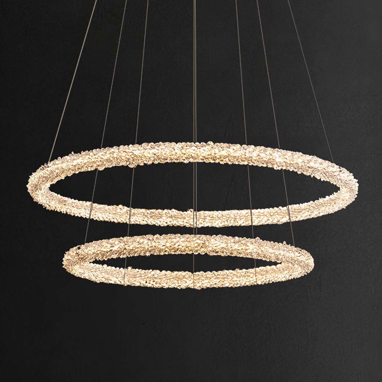 Lustra Chandelier Ring Crystal LED - Neutral Decor
