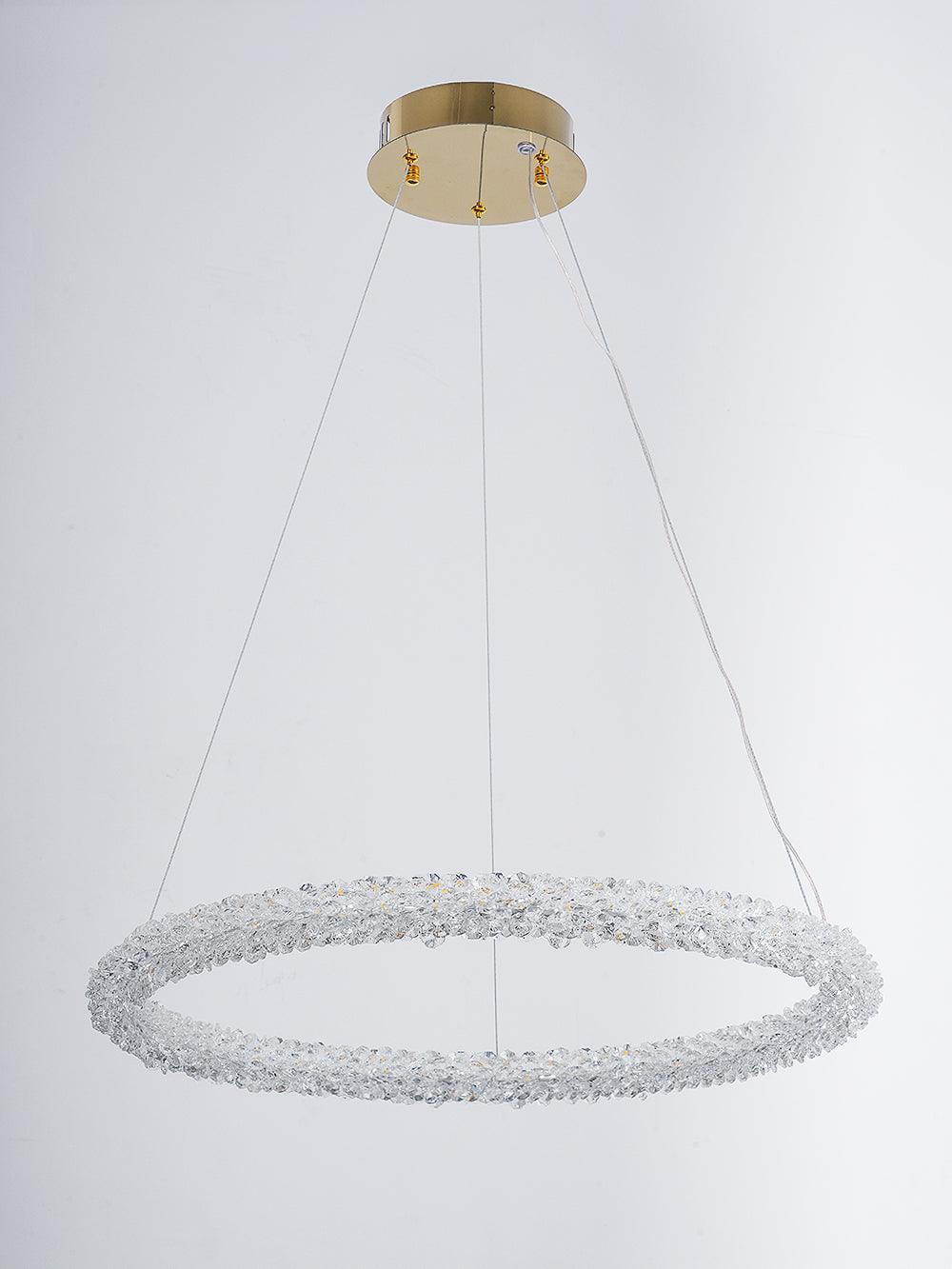 Lustra Chandelier Ring Crystal LED - Neutral Decor
