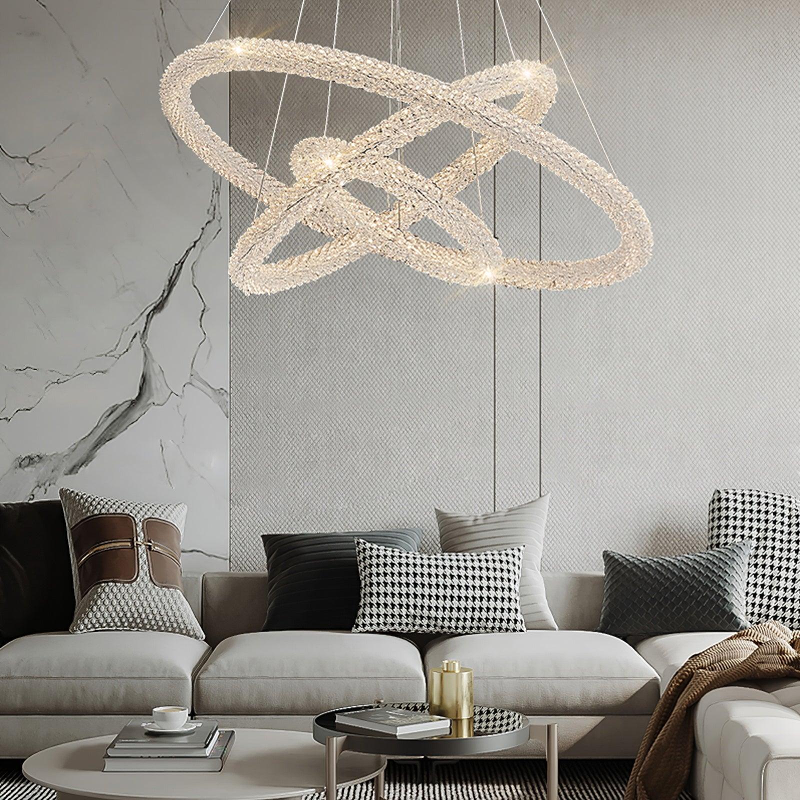 Lustra Chandelier Ring Crystal LED - Neutral Decor