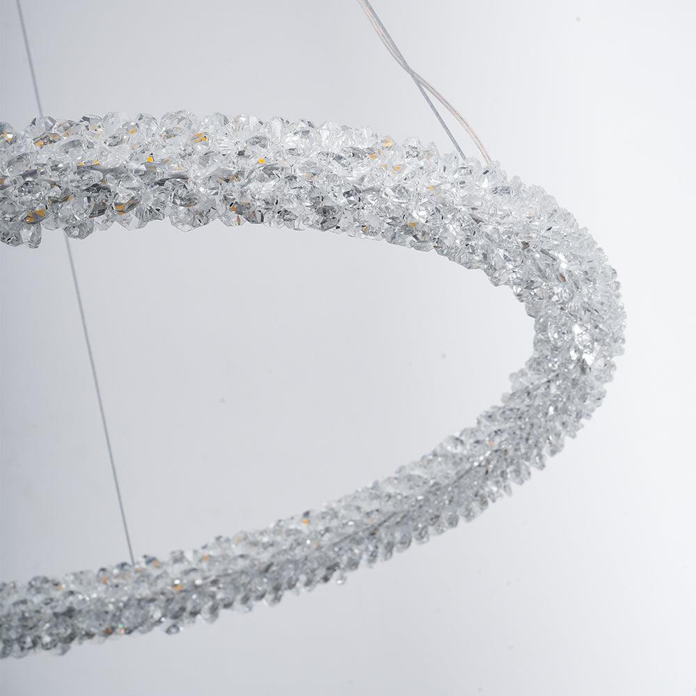 Lustra Chandelier Ring Crystal LED - Neutral Decor