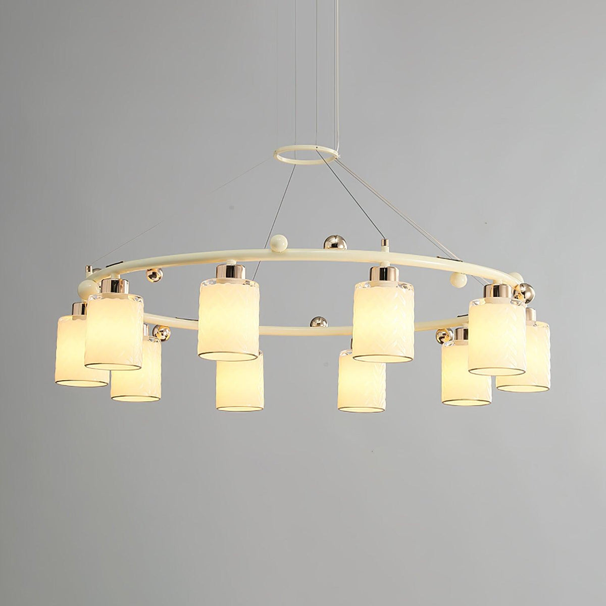 Alsile Japandi Style Glass Chandelier