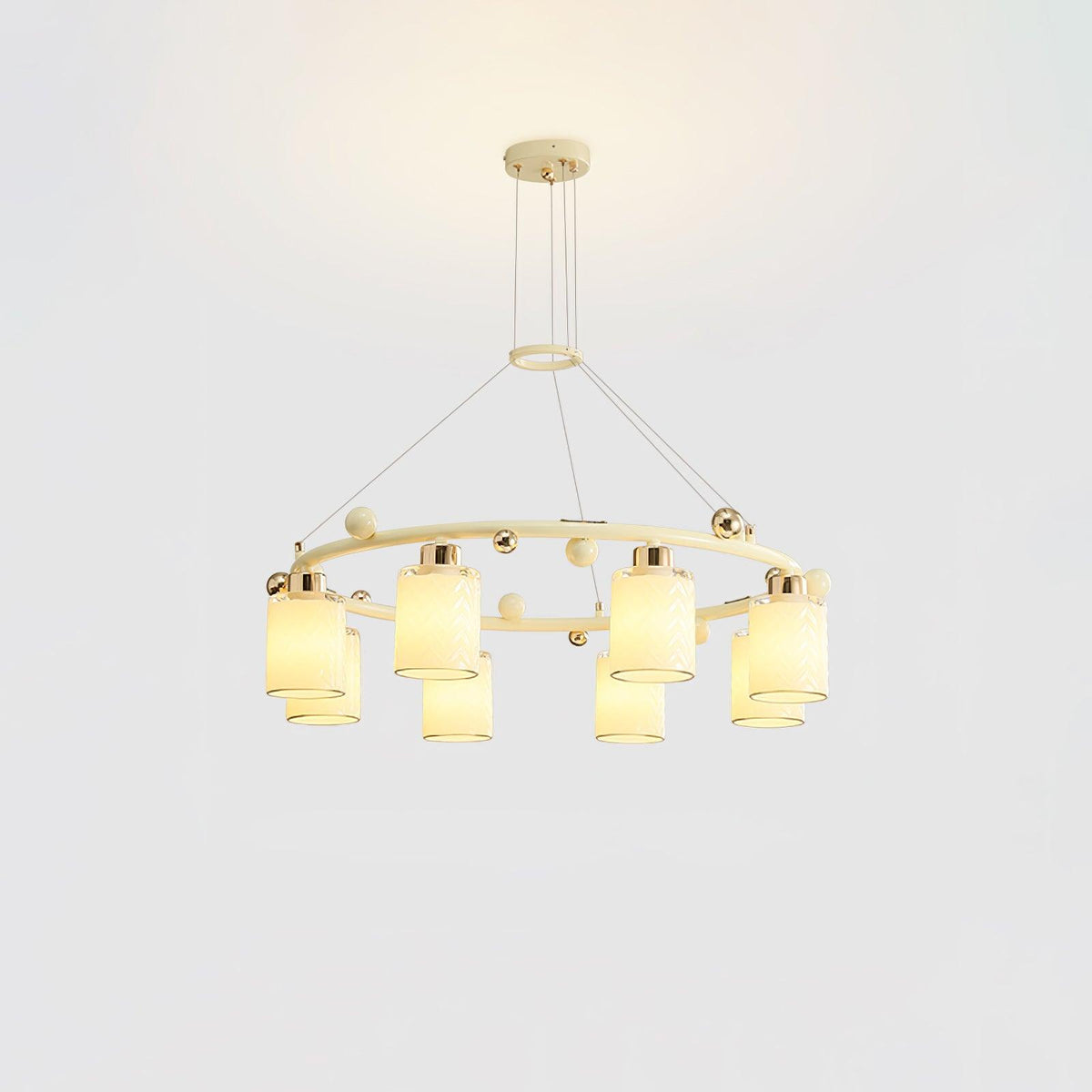 Alsile Japandi Style Glass Chandelier
