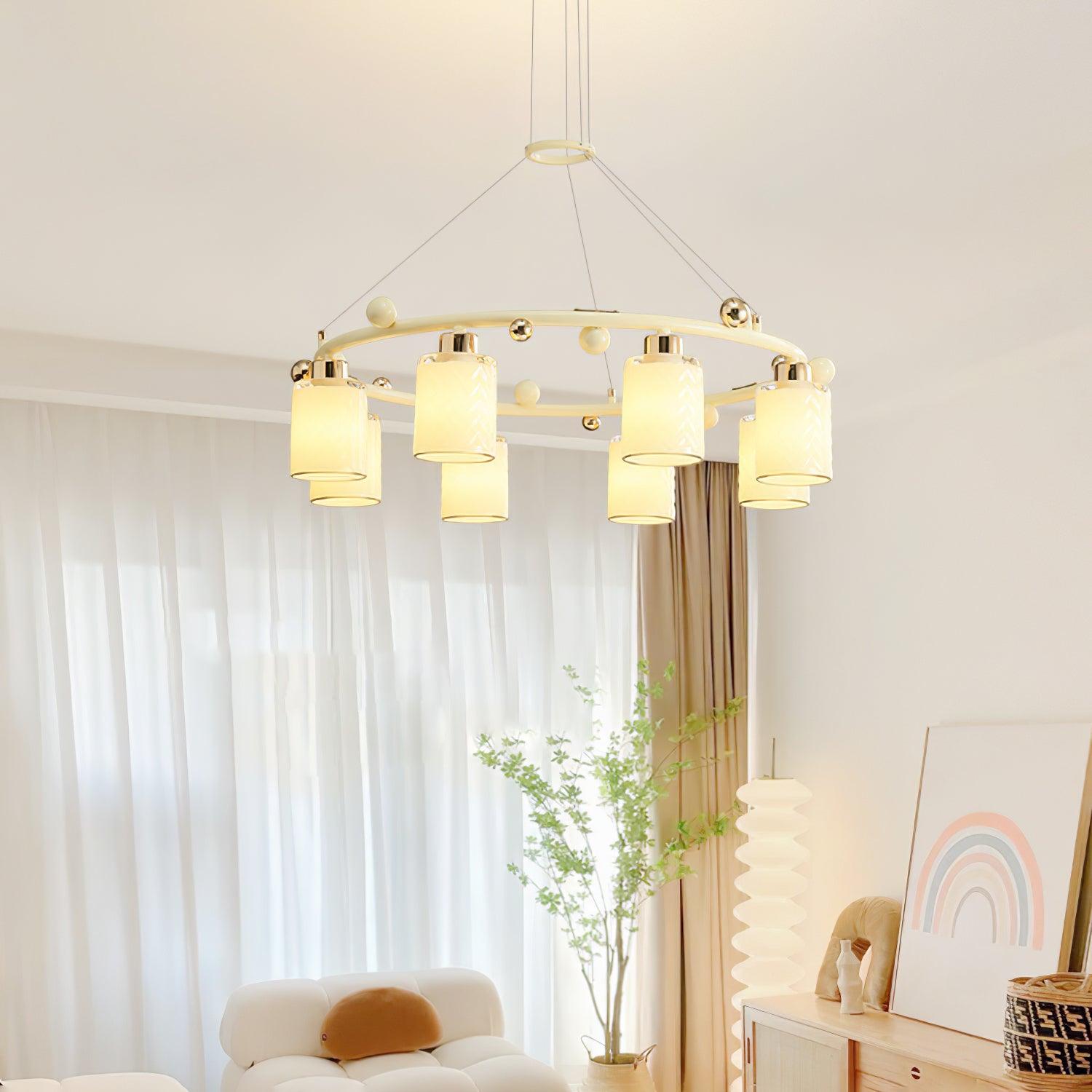 Alsile Japandi Style Glass Chandelier
