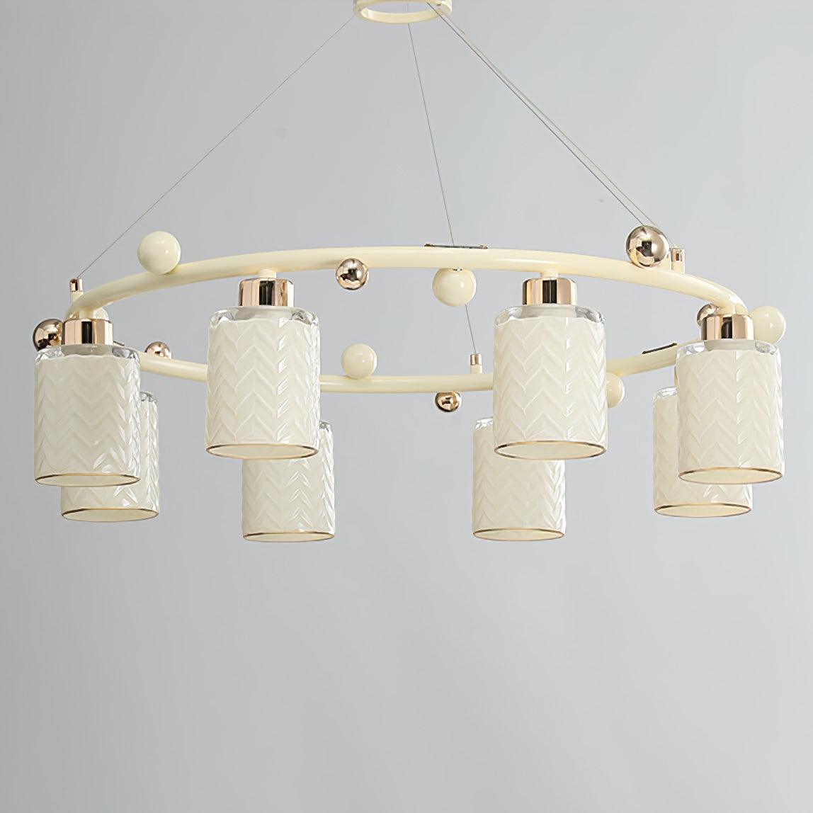 Alsile Japandi Style Glass Chandelier