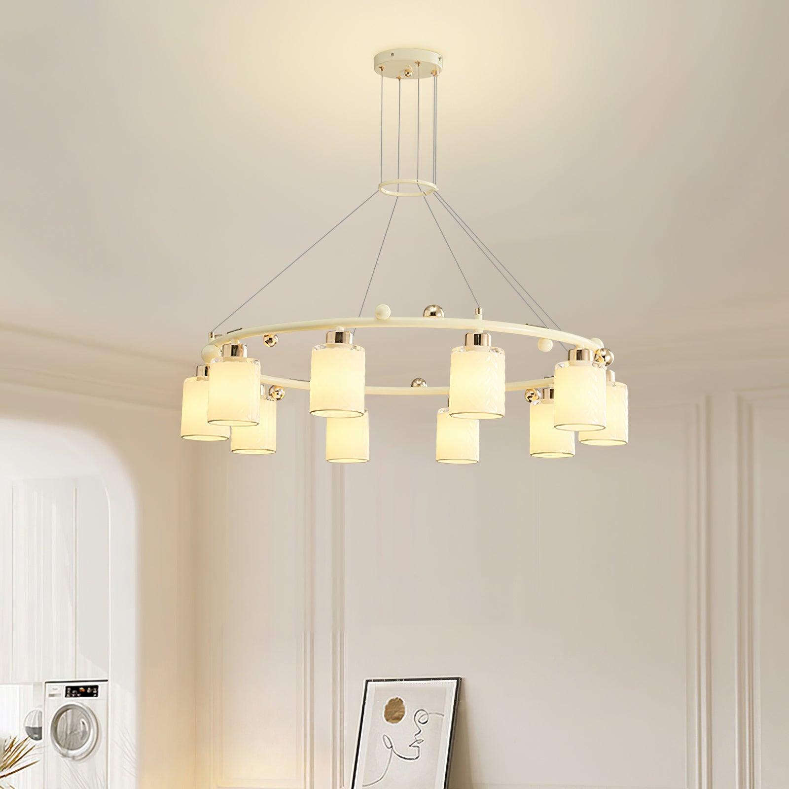 Alsile Japandi Style Glass Chandelier