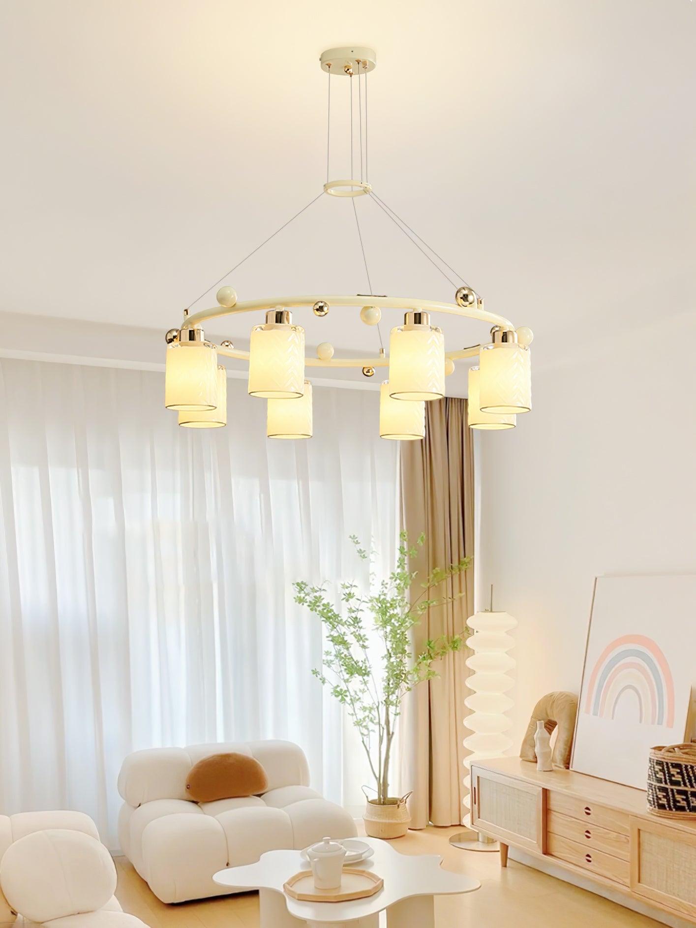 Alsile Japandi Style Glass Chandelier