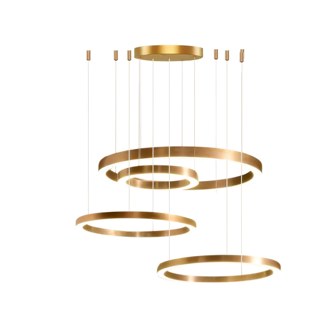 Dexlin Pendant Light LED Ring Gold Modern 3-Ring