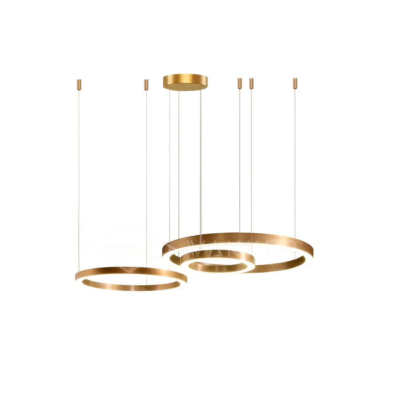 Dexlin Pendant Light LED Ring Gold Modern 3-Ring
