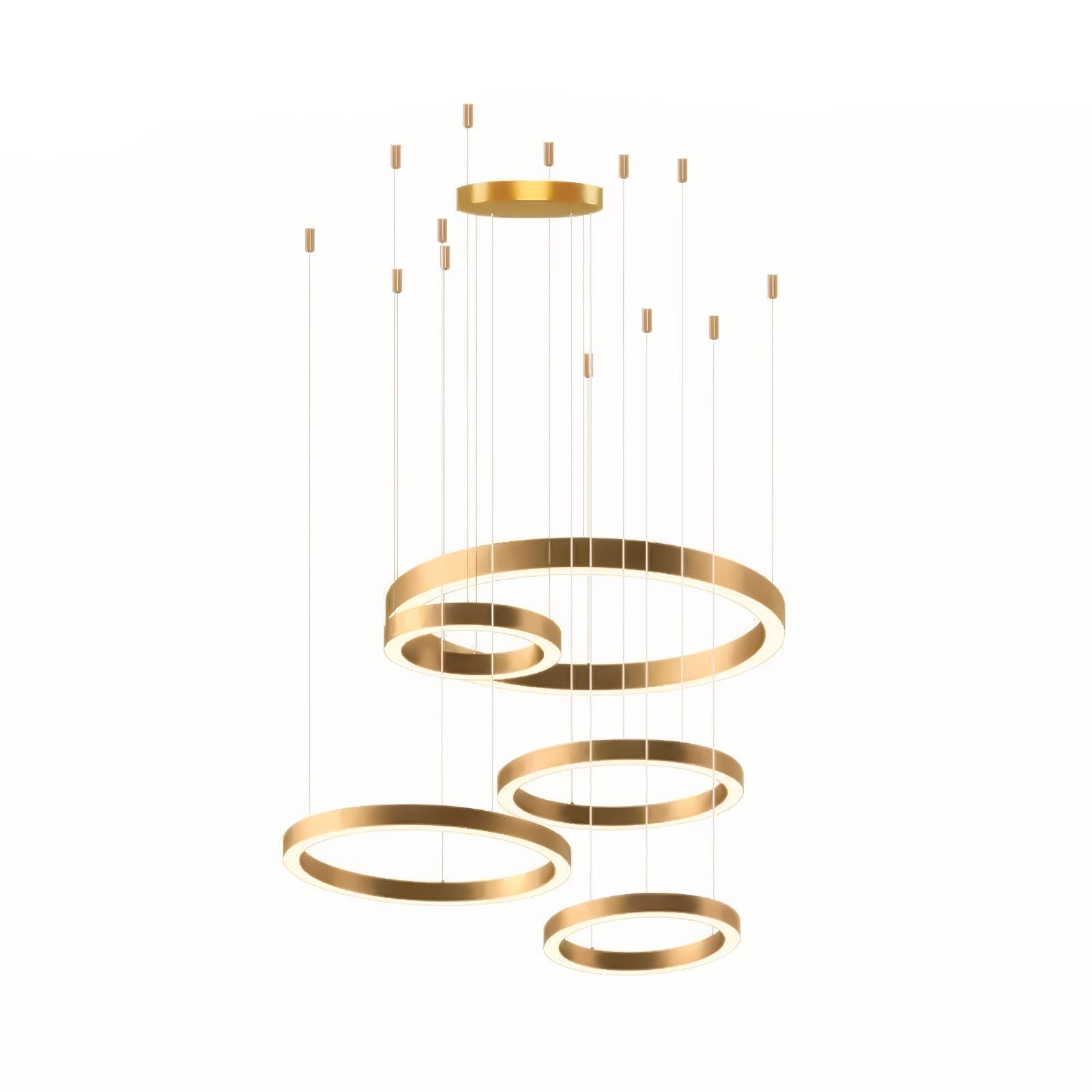 Dexlin Pendant Light LED Ring Gold Modern 3-Ring
