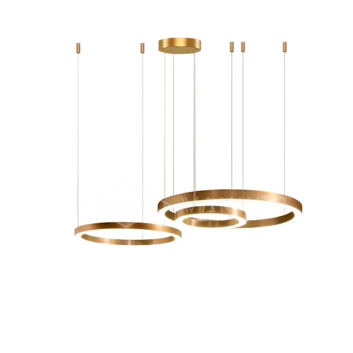 Dexlin Pendant Light LED Ring Gold Modern 3-Ring