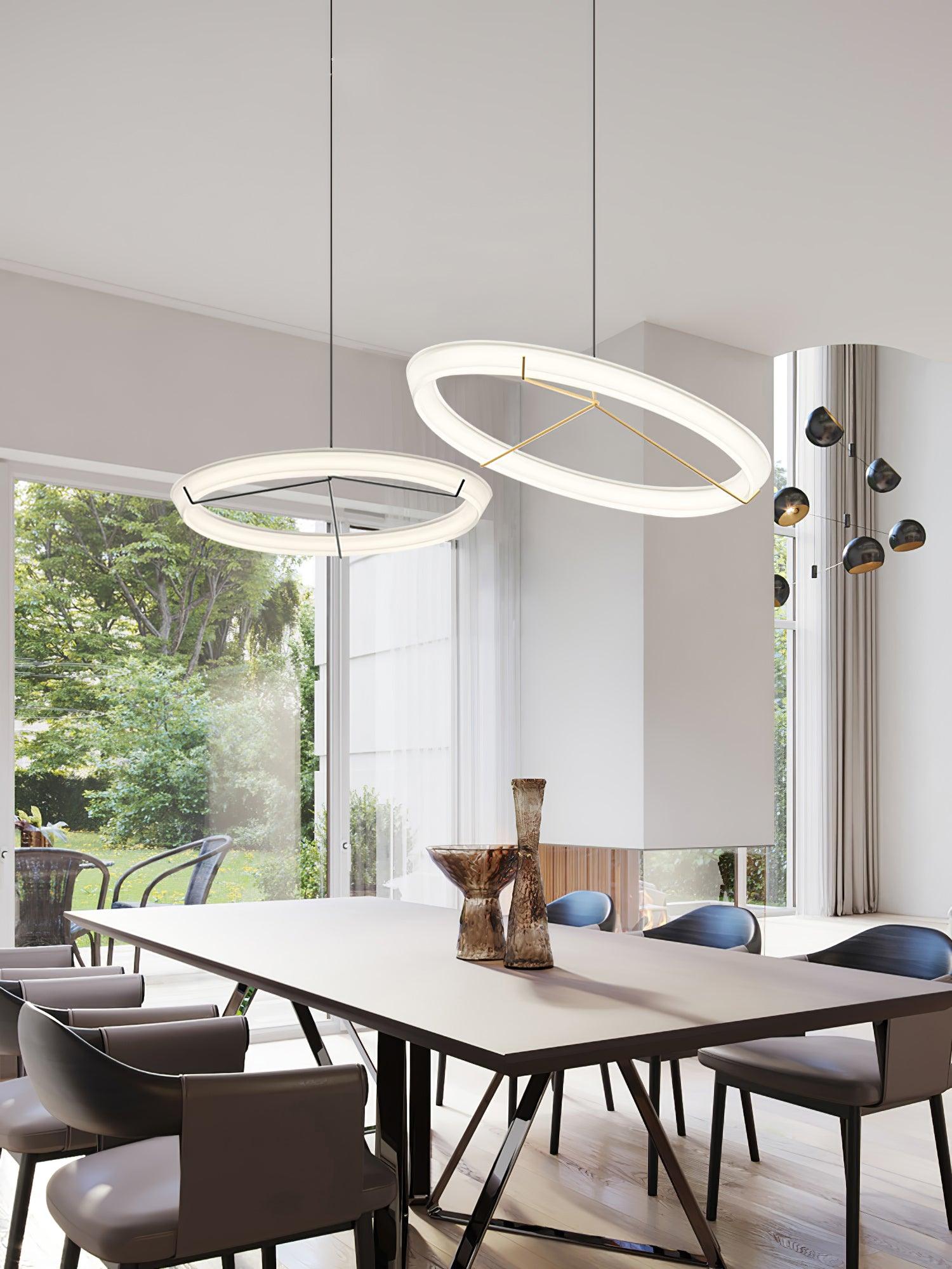 Orinirian Chandelier Modern Stainless Steel Ring