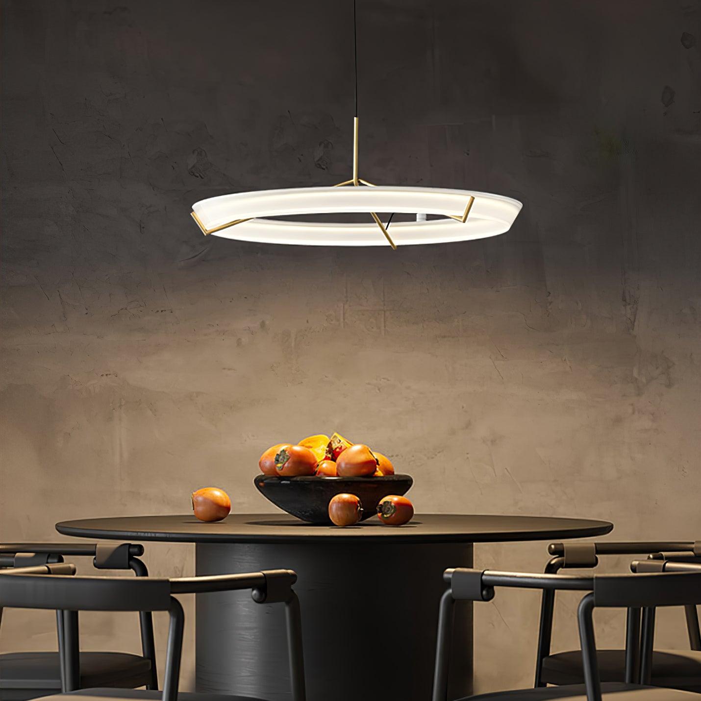 Orinirian Chandelier Modern Stainless Steel Ring