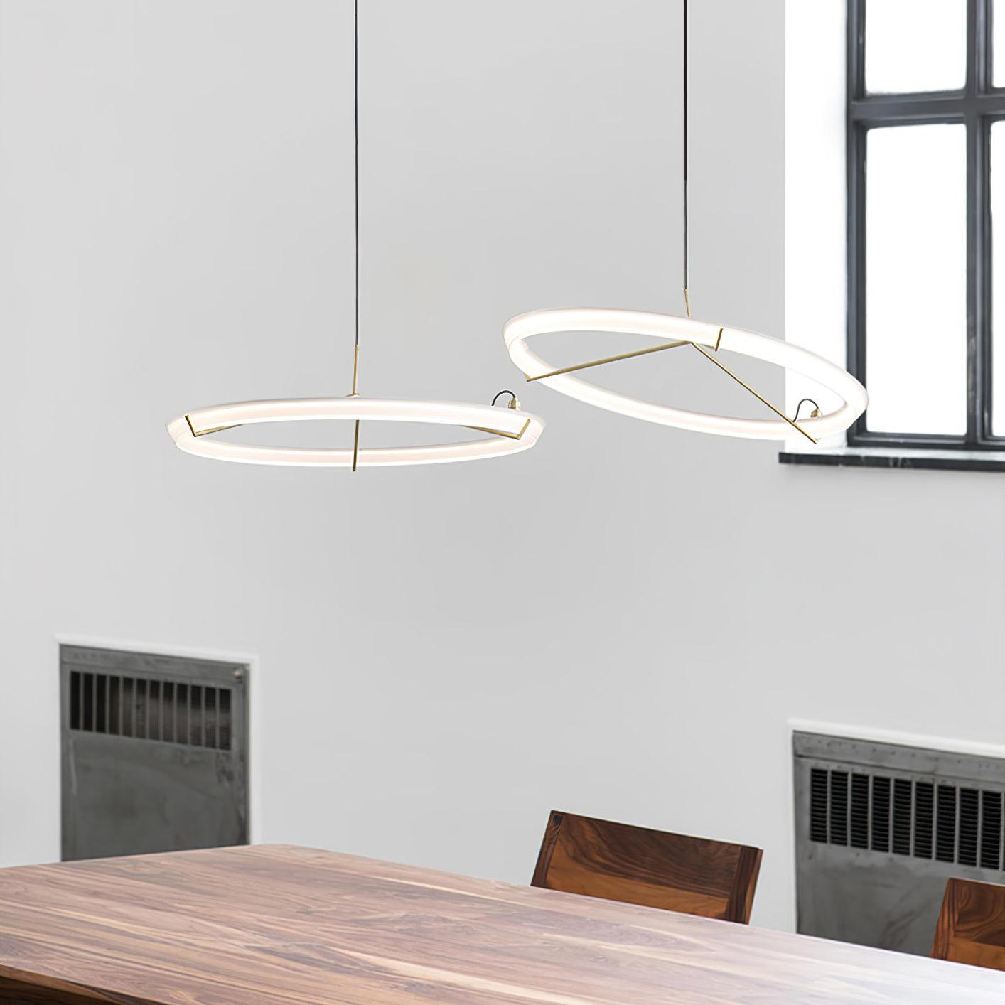 Orinirian Chandelier Modern Stainless Steel Ring