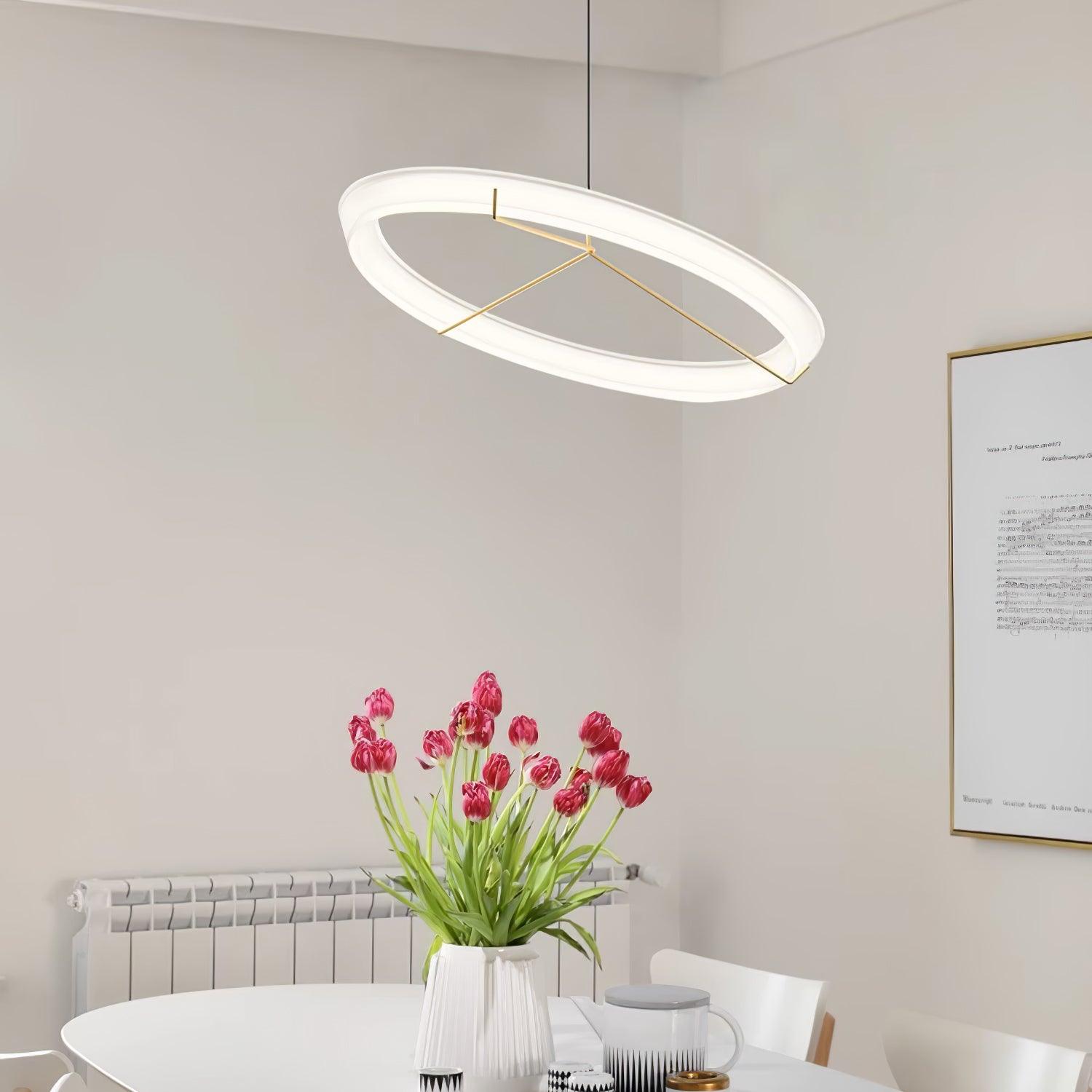 Orinirian Chandelier Modern Stainless Steel Ring