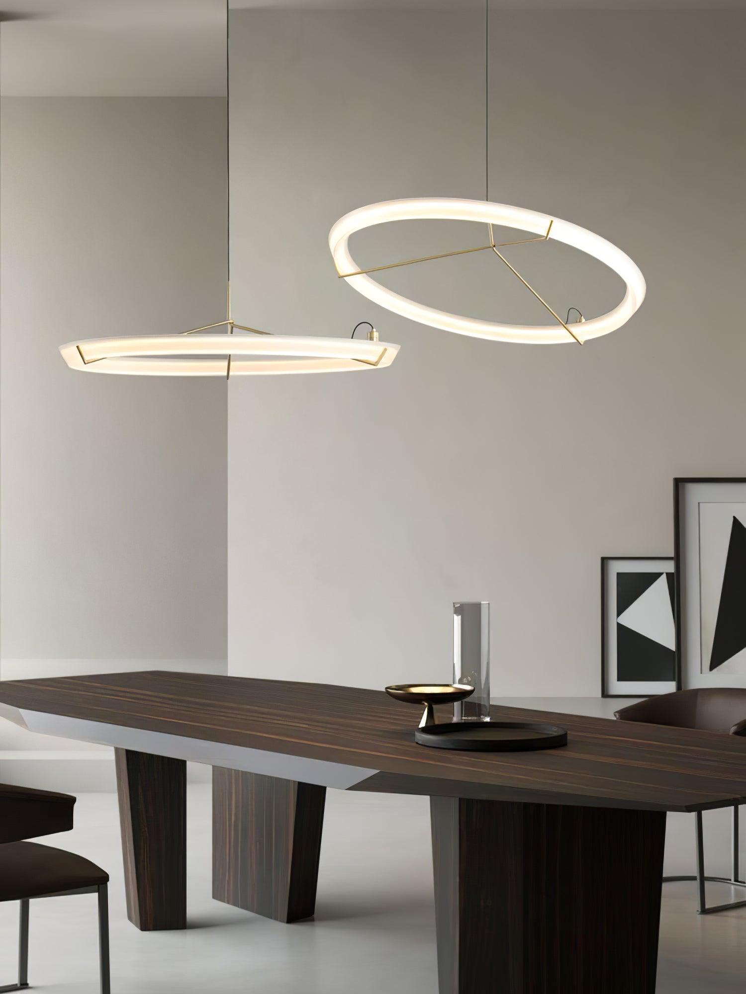 Orinirian Chandelier Modern Stainless Steel Ring