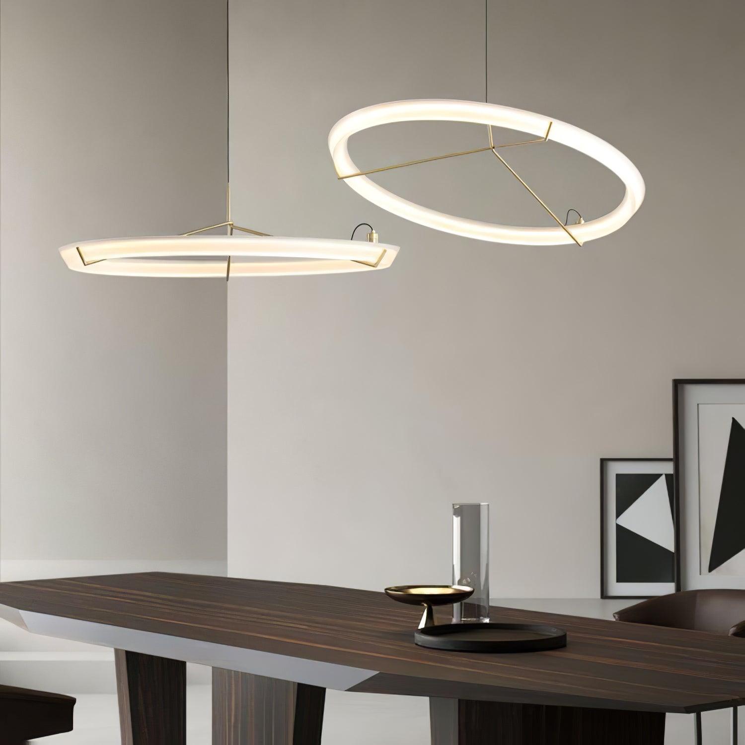 Orinirian Chandelier Modern Stainless Steel Ring