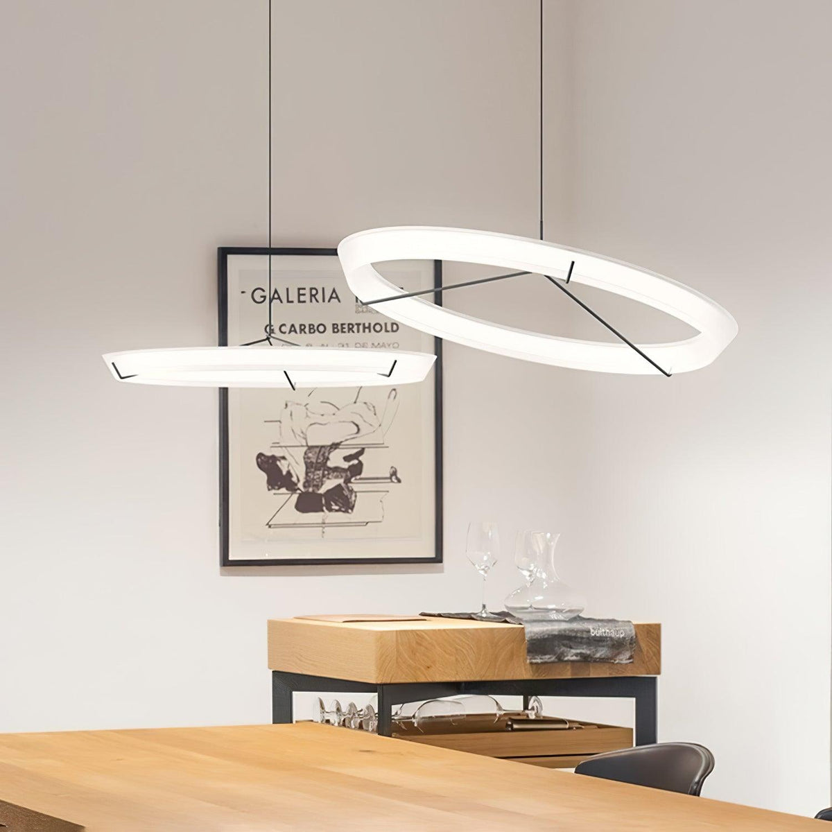 Orinirian Chandelier Modern Stainless Steel Ring