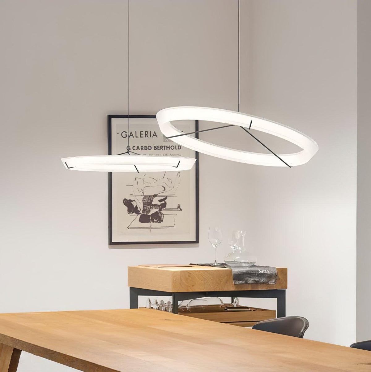 Orinirian Chandelier Modern Stainless Steel Ring