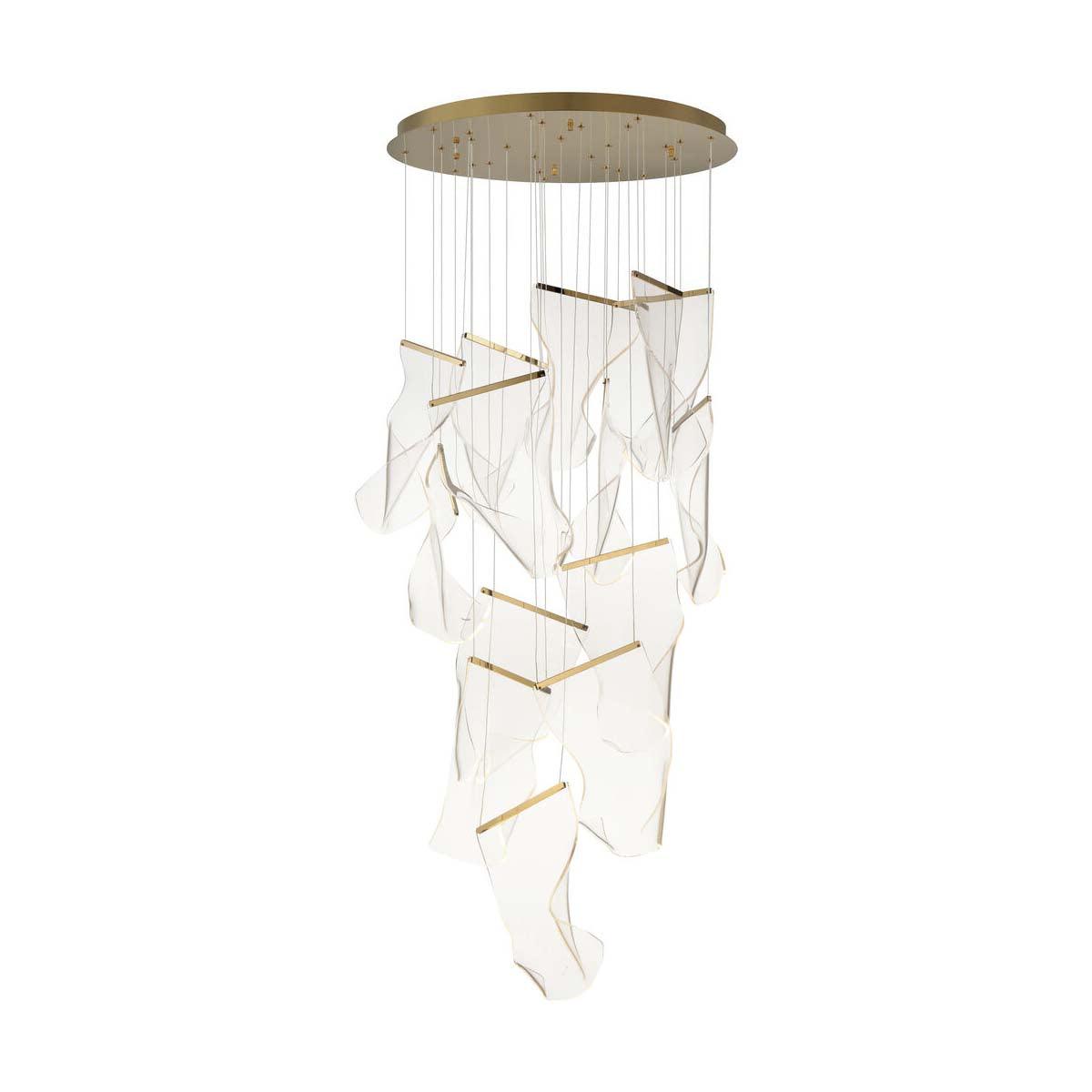 Lucuian Chandelier Acrylic LED Abstract Floating