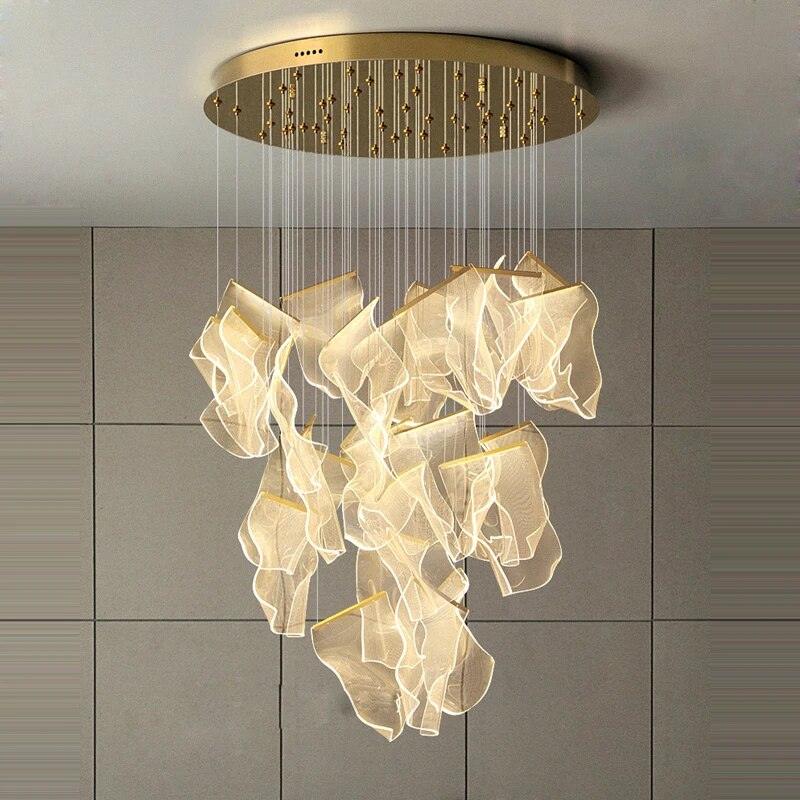 Lucuian Chandelier Acrylic LED Abstract Floating