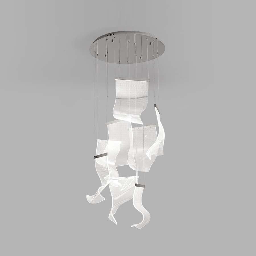 Lucuian Chandelier Acrylic LED Abstract Floating