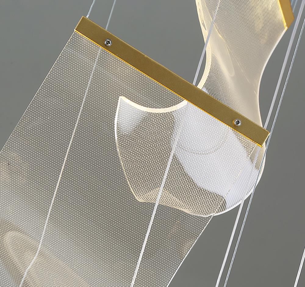 Lucuian Chandelier Acrylic LED Abstract Floating