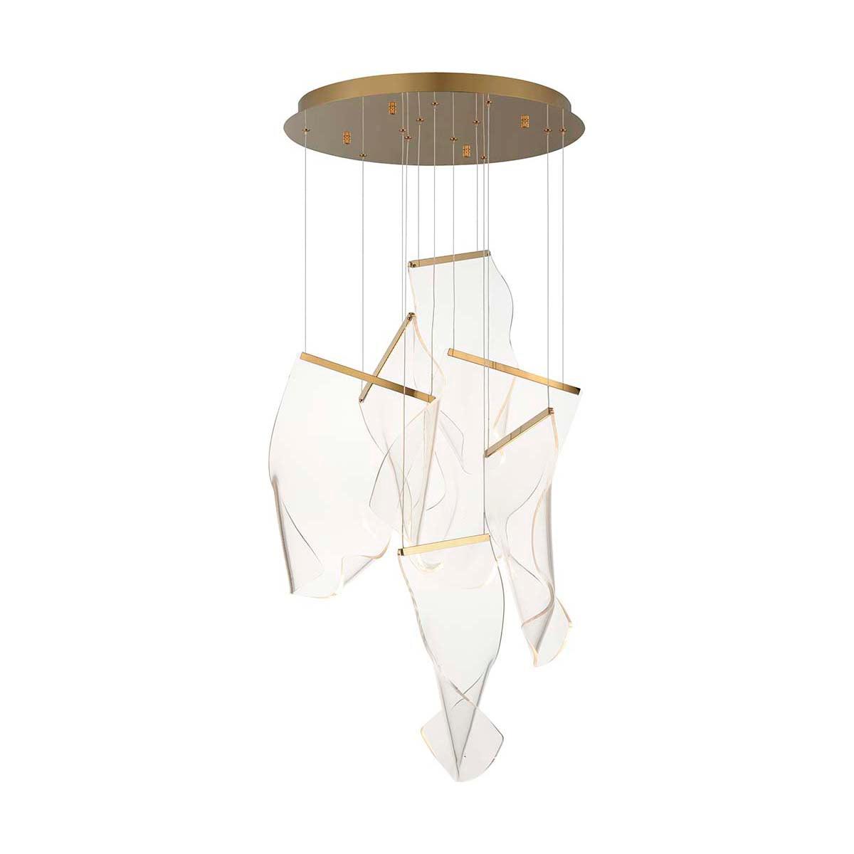 Lucuian Chandelier Acrylic LED Abstract Floating