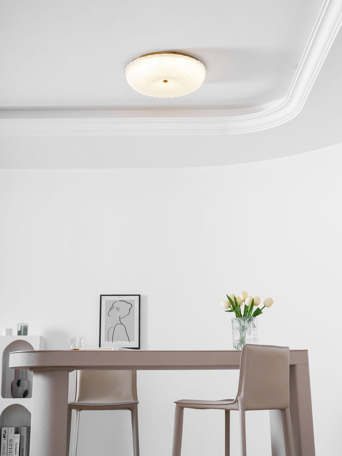 Delafield Ripple Glass Flush Mount Ceiling Light