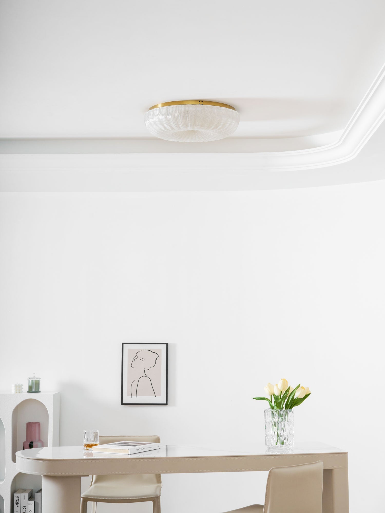 Delafield Ripple Glass Flush Mount Ceiling Light