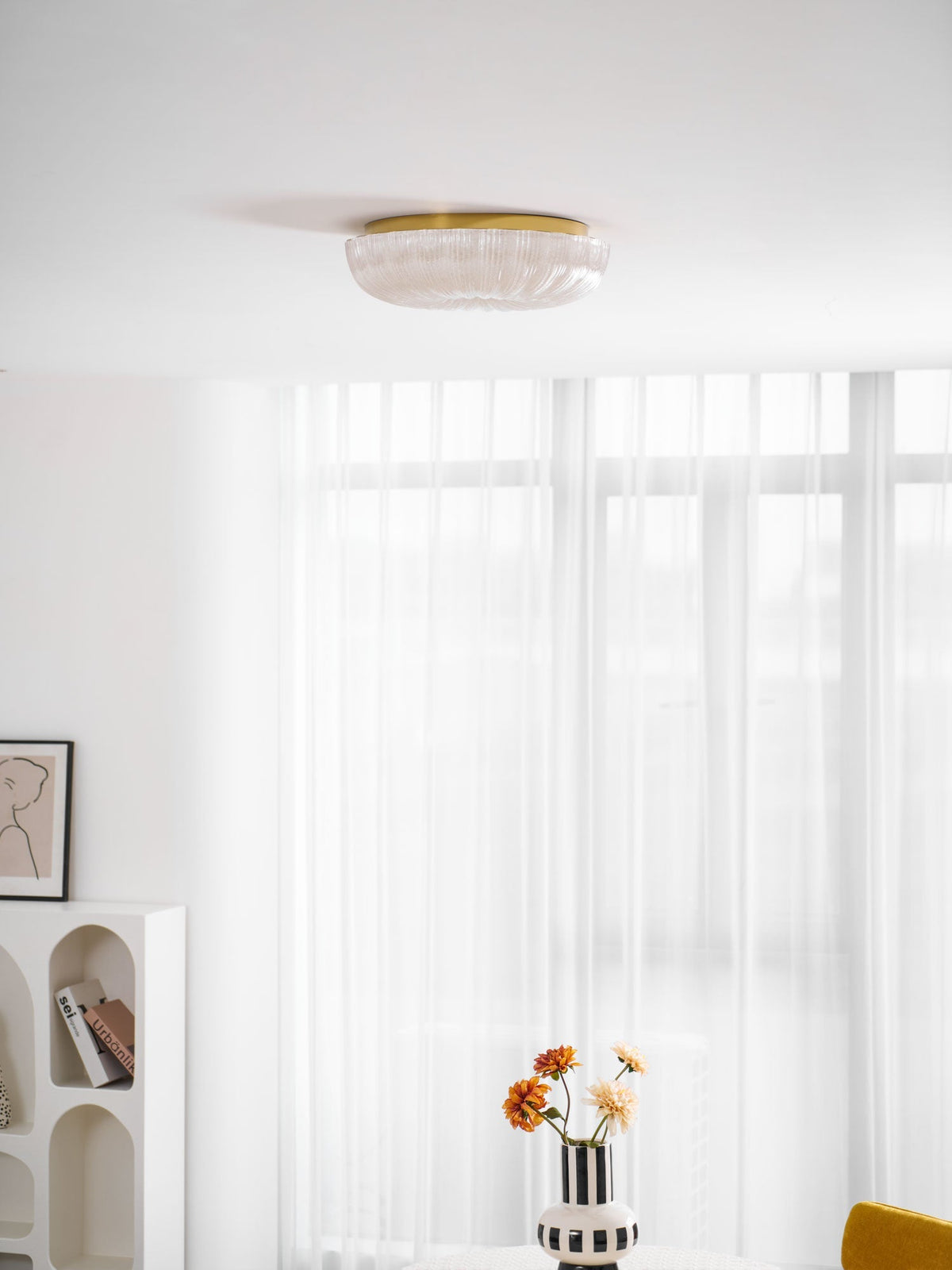Delafield Ripple Glass Flush Mount Ceiling Light