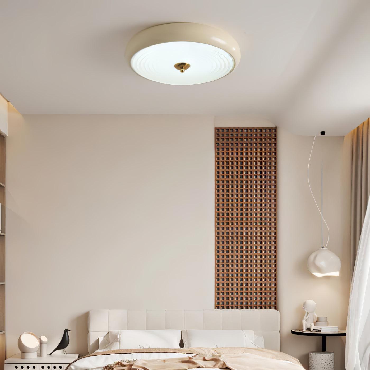 Utheara Modern Minimalist Ripple Cream Glass Ceiling Lamp