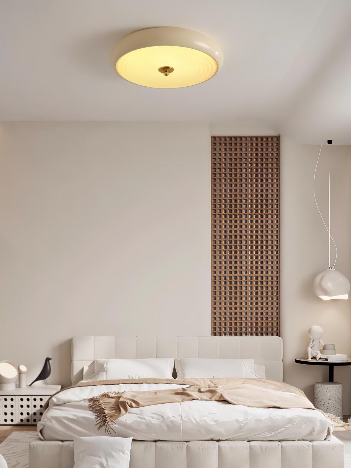 Utheara Modern Minimalist Ripple Cream Glass Ceiling Lamp