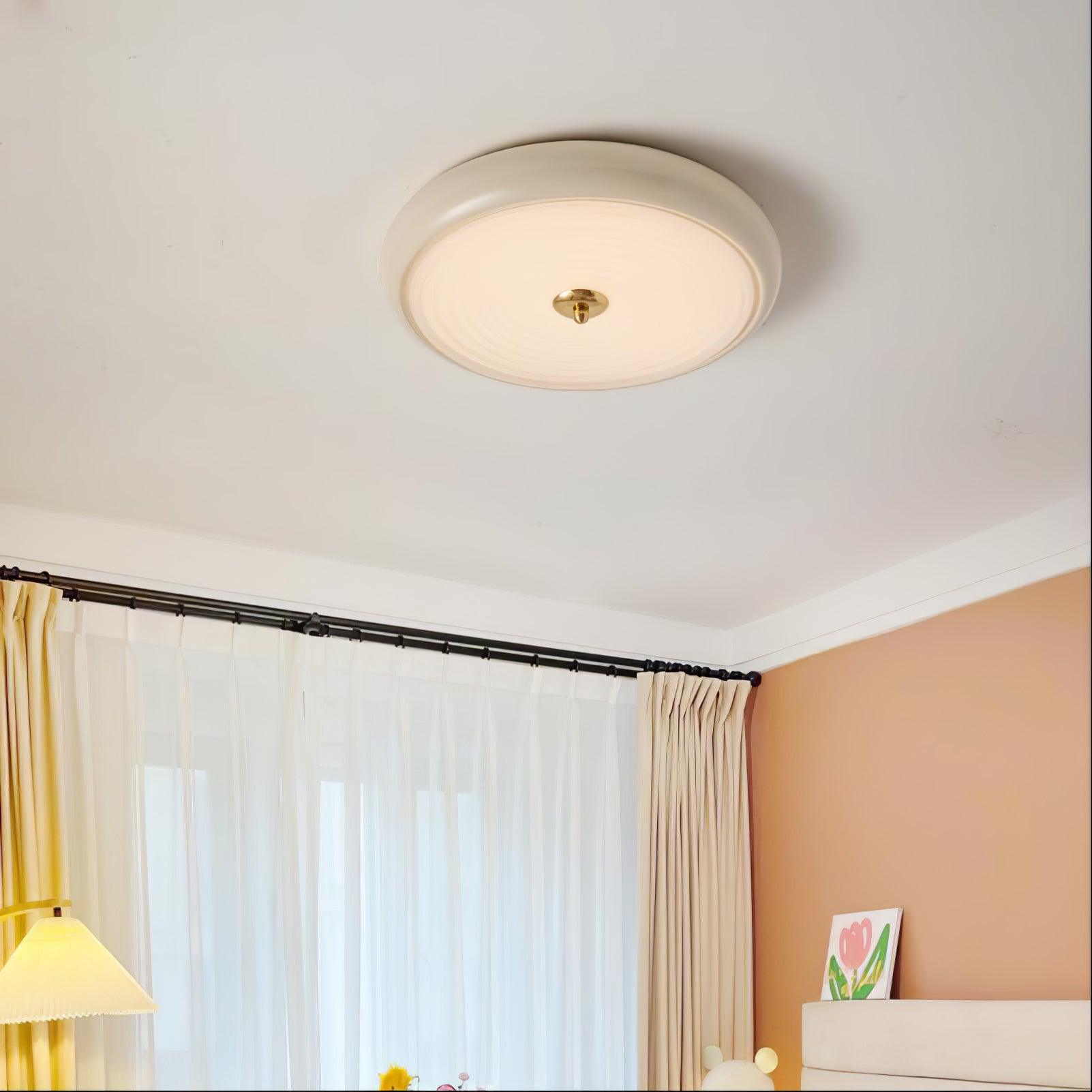 Utheara Modern Minimalist Ripple Cream Glass Ceiling Lamp