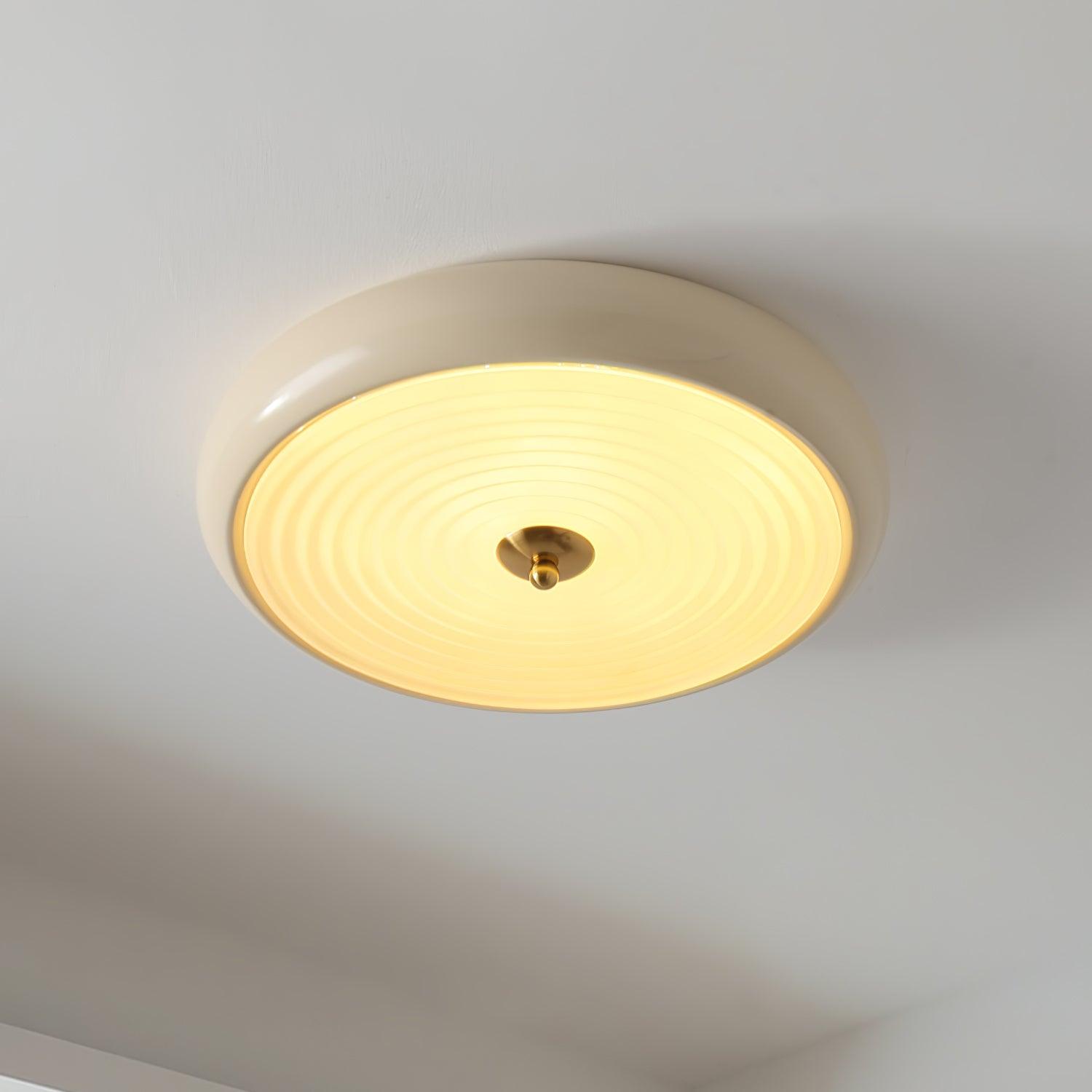 Utheara Modern Minimalist Ripple Cream Glass Ceiling Lamp