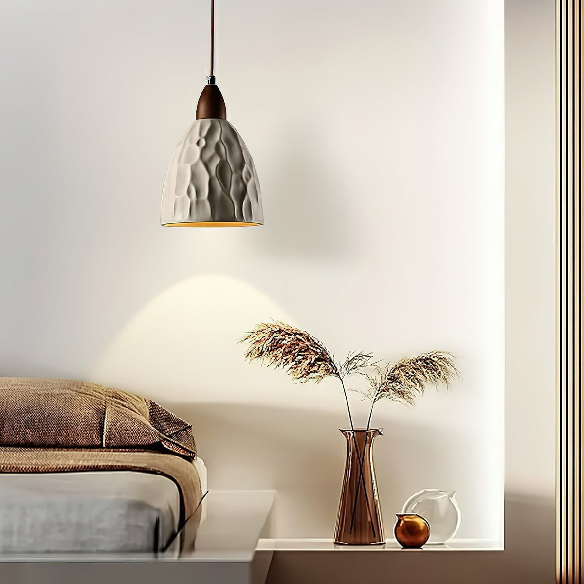 Osilora Premium Nordic Art Ripple Wood Pendant Light